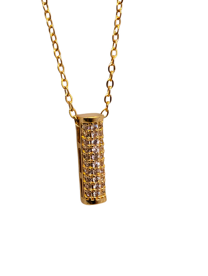 Pave-Set Gold Cylinder Choker