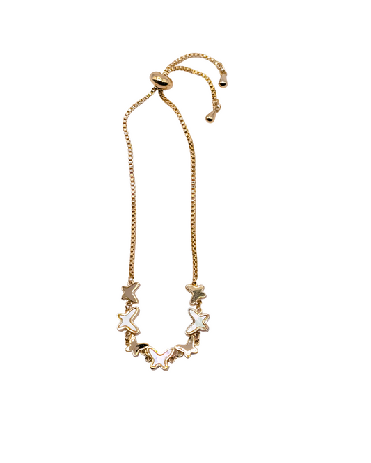 Shimmering Butterfly Station Slider Bracelet