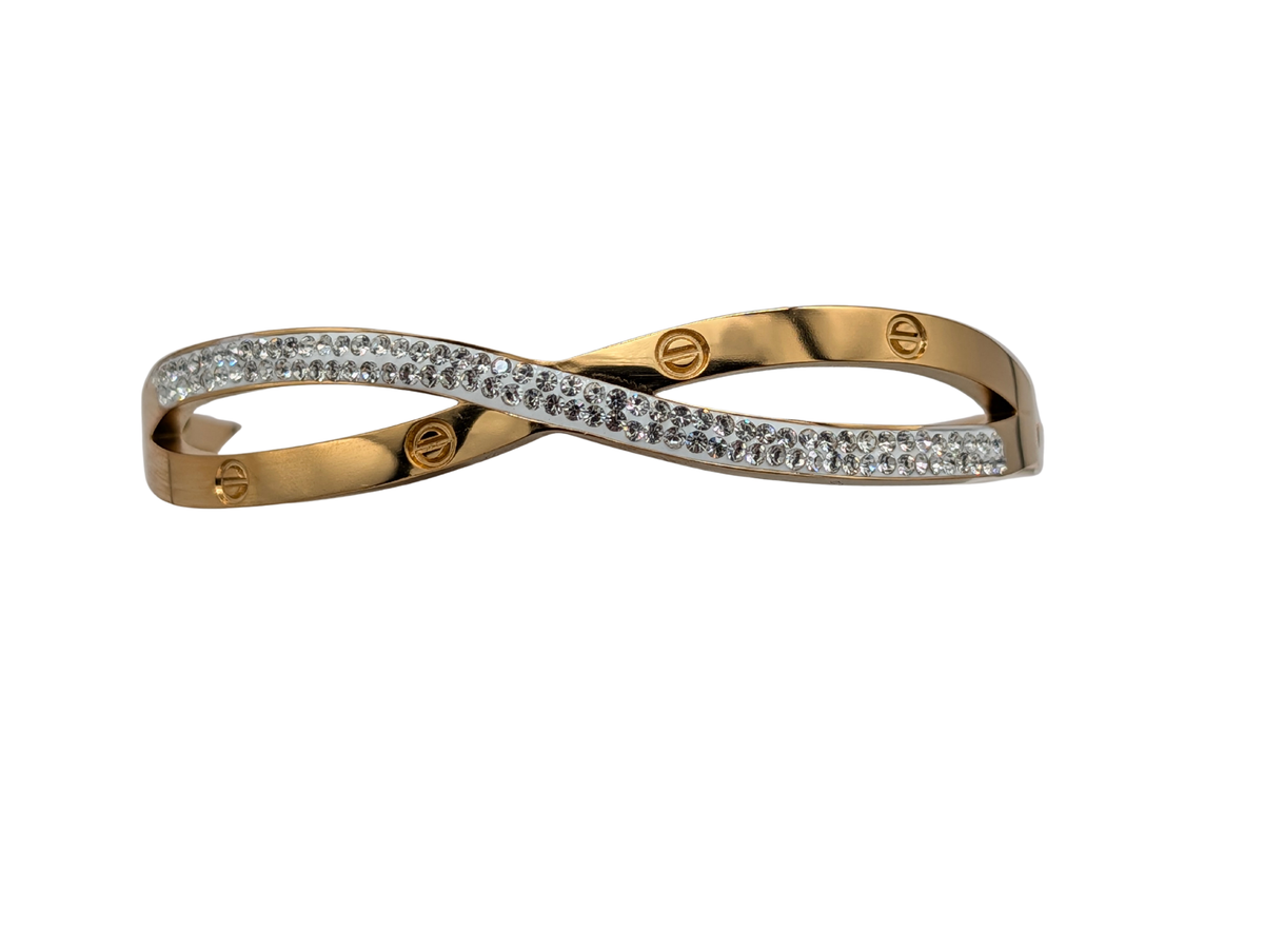 Gold Plated Bangle with Stones