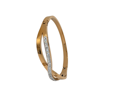 Gold Plated Bangle with Stones