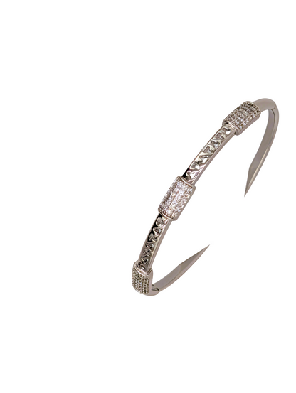 Steel Bangle with Stones