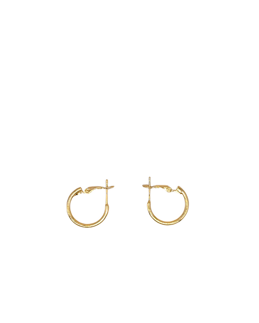 Sleek Button Hoop Earrings