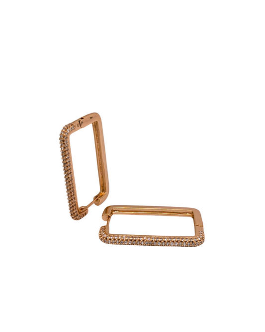 Sleek Evening Radiant Cut Crystal Hoops
