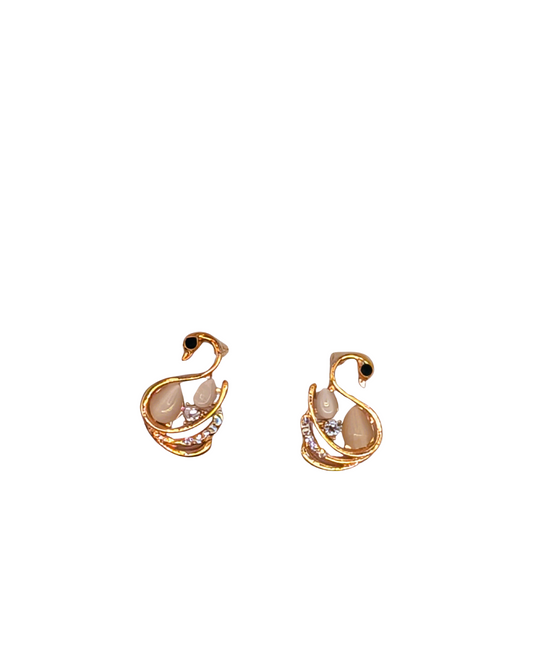 Majestic Swan Pavé Crystal Stud Earrings