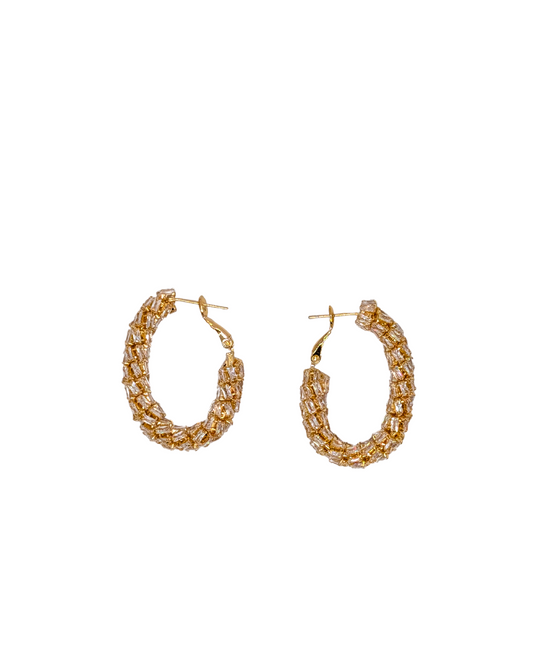 Molten Twist Medium Hoop Earrings