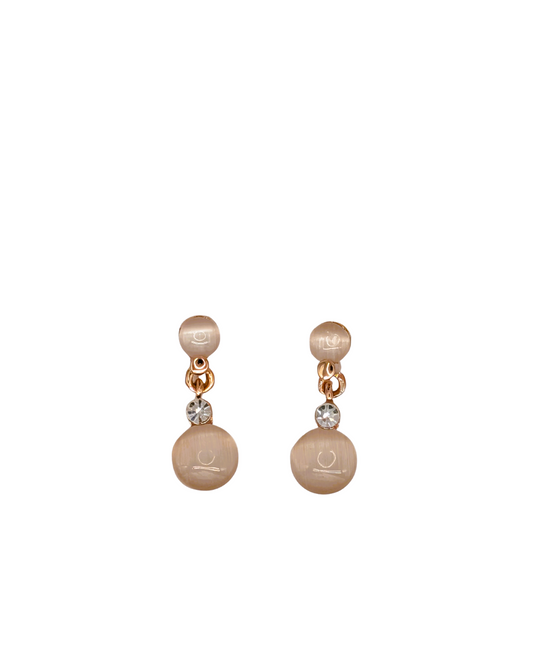 Golden Ball Drop Crystal Accent Studs