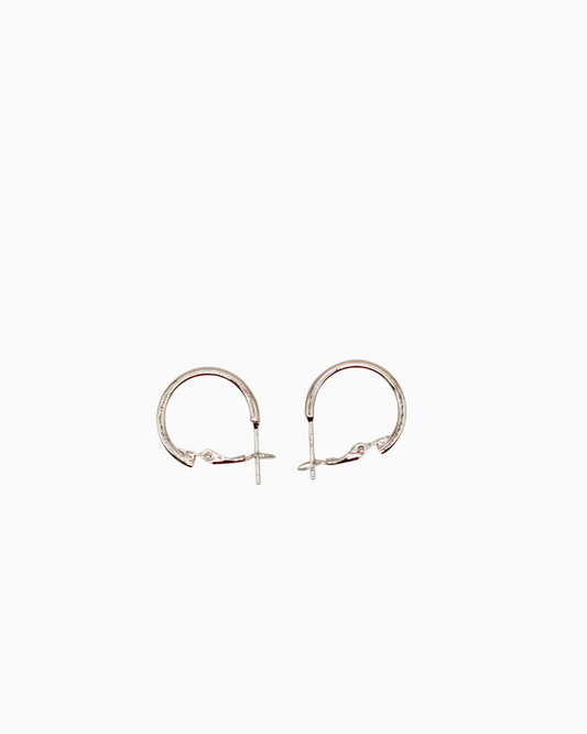 Polished Silver Medium Hoop Earrings