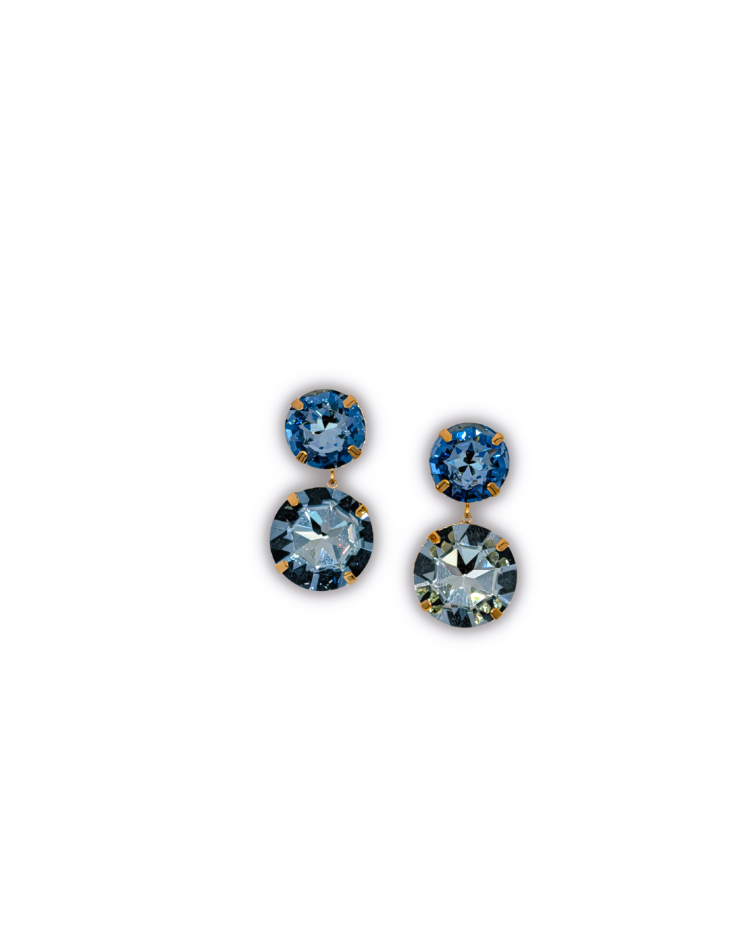 Midnight Blue Velvet Double Crystal Studs