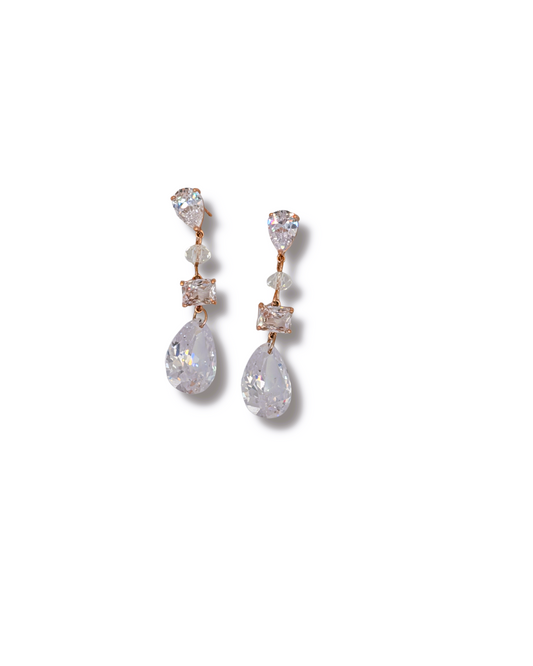 Tiered Crystal Teardrop Vine Earrings