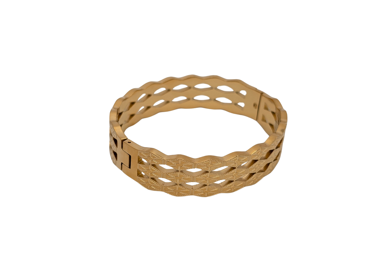 Gold Plated Bangle with Stones