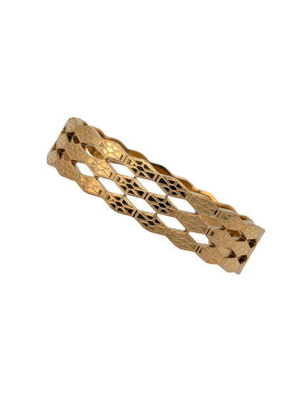 Gold Plated Bangle with Stones