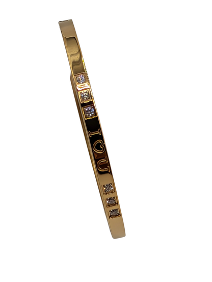 Gold Plated Bangle with Stones