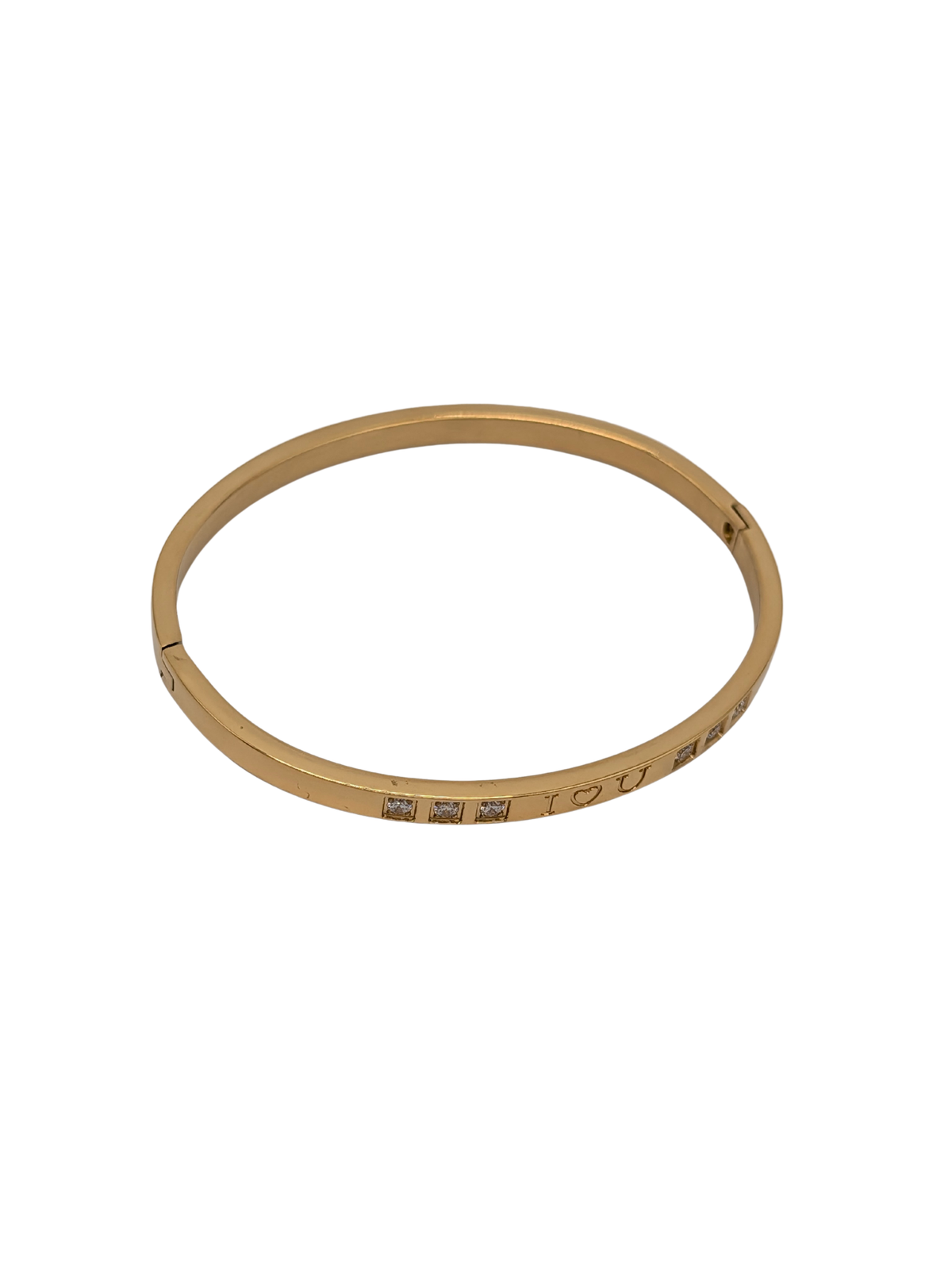 Gold Plated Bangle with Stones