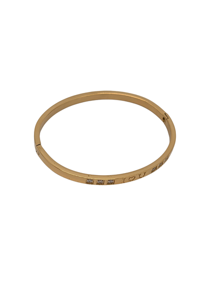 Gold Plated Bangle with Stones